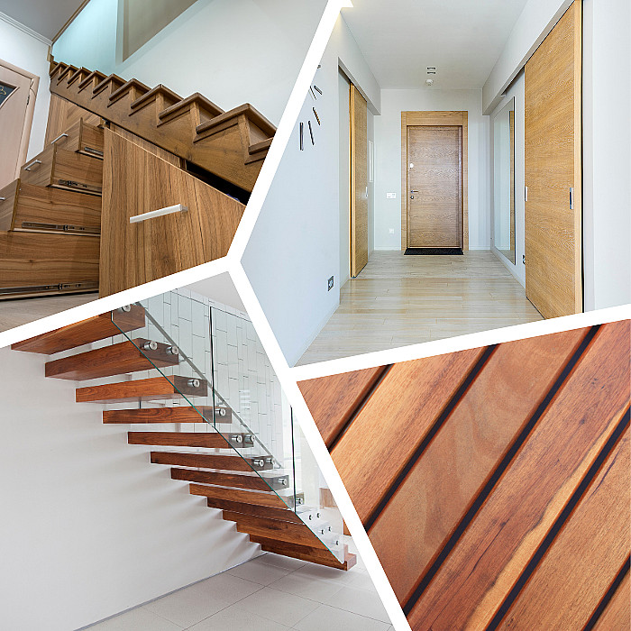 Binnendeuren, buitenschrijnwerkerij, badkamermeubels, op maat gemaakte dressing, houten carport, gevelbekleding, houten terras, houten poort, isolatie, zolderrenovatie