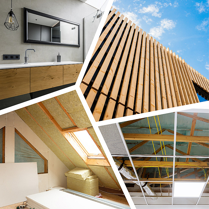 Algemene schrijnwerkerij, wanden, valse plafonds, wandbekleding, badkamermeubels, tuinmeubels, zolderrenovatie, isolatie, glaswol, schuimisolatie, vezelisolatie