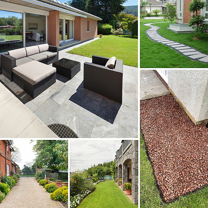 Tuinaanleg, terras, carport, veranda, paden, buitenvloeren, landschapsontwerp, nivelleren, tuinstructuur, Zedelgem, Torhout, Oostkamp