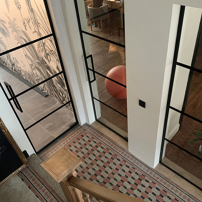 Porte en verre, porte, vere, verrerie, déoupe, sablage, décors sur verre