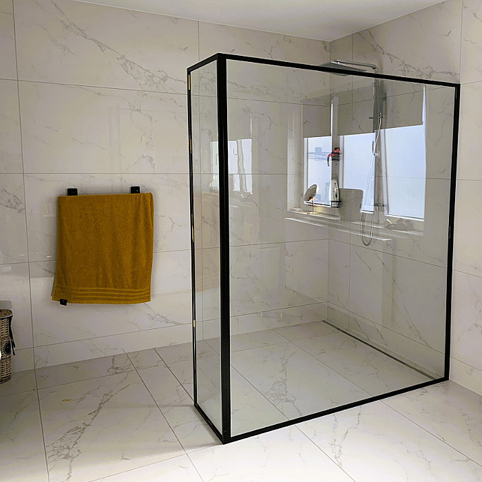 Douche, verre, paroi, verrerie, vitrier, verre sur mesure