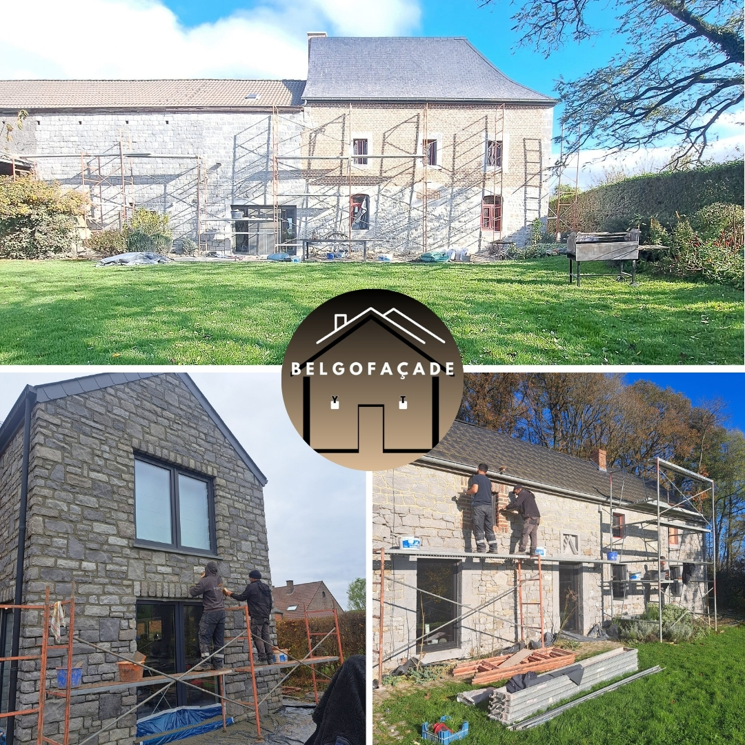 rénovation de façade, restauration de façade, sablage de façade, rejointoyage, nettoyage de toiture, démoussage de toiture, nettoyage de corniches, nettoyage de terrasse, Thuin, Fontaine-l'Évêque, Binche, Hainaut