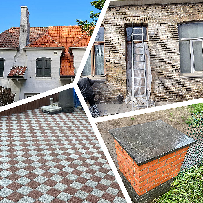 interieur renovatie, exterieur renovatie, vloeren, dakwerken, schilderwerk, isolatie, landschapsarchitectuur, tuinieren, omheining, houten terras, tuinonderhoud, bestrating, snoeien en kappen, zwembad, zwemvijver, verwarming