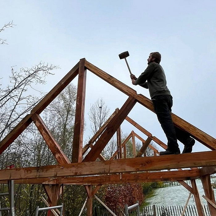 Structure bois, restauration, ancienne charpente, bois abîmé