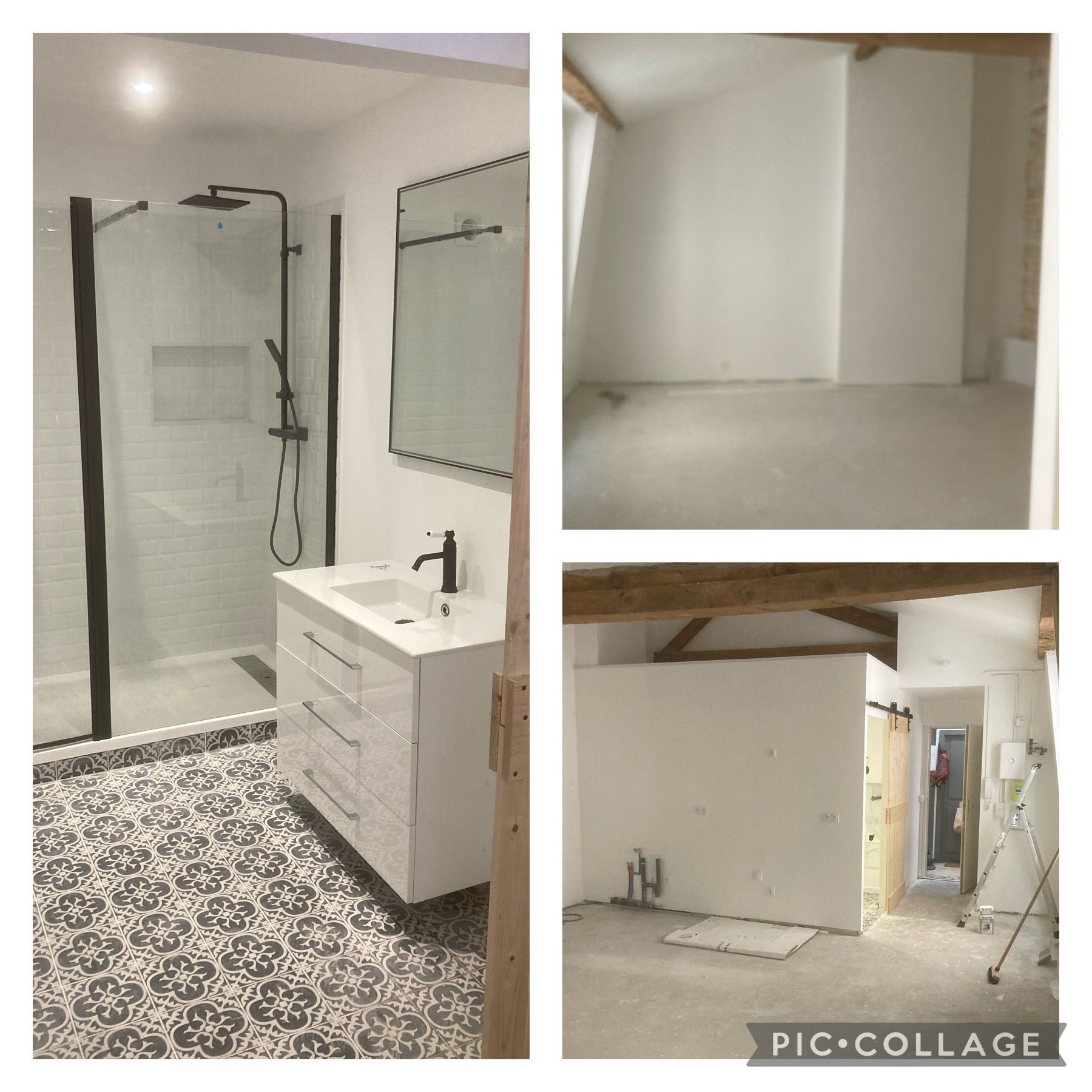 rénovation intérieure, salle de bain, parquet, carrelage, menuiserie, Lyon, Villeurbanne, Bron, artisan, appartement, douche à l’italienne, pose de fenêtres, pose de portes, travaux intérieurs, petit chantier, région lyonnaise