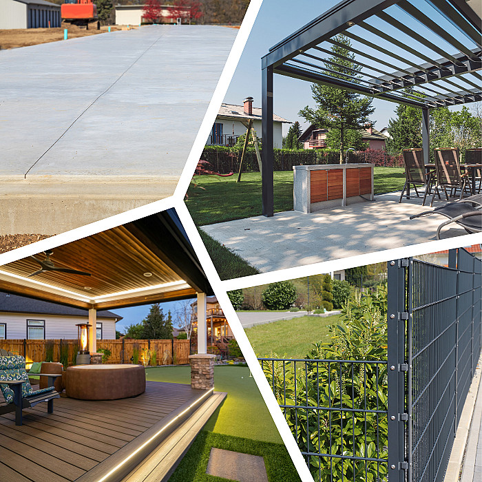 Aménagement extérieur, piscine, pavage, dallage, clôtures, terrasse, escaliers extérieur