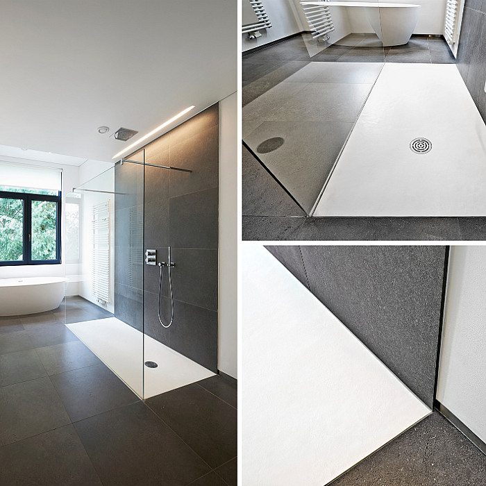 Parachèvement, murs, carrelage mural, vasque, toilettes, baignoires