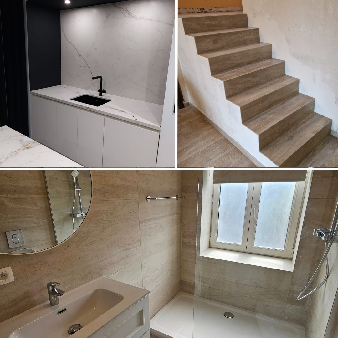 carrelage, pose de carrelage, rénovation salle de bain, rénovation cuisine, Nandrin, Seraing, Huy, Liège, société familiale, père et fils