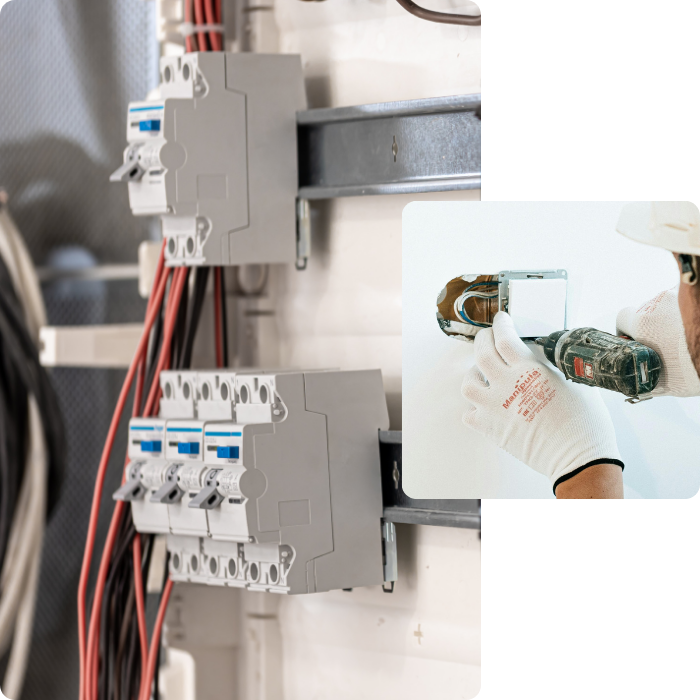 Electricité, placement, câbles, compteur électrique, circuit électrique, éclairage