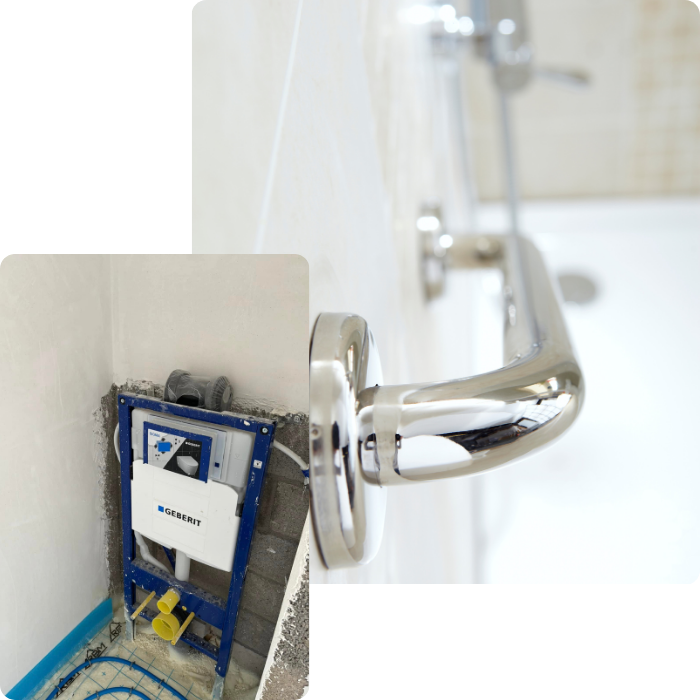 Salle de bain pmr, adaptation pmr, travaux sanitaire