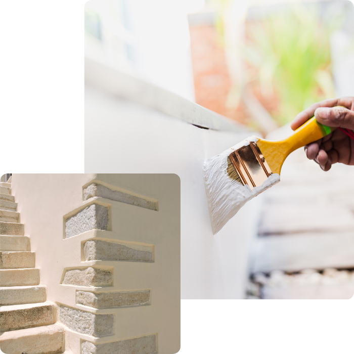 Peinture, peintre, travaux de peinture, finitions, pièce finie, décoration, murs, sols, enduits, plafonnage