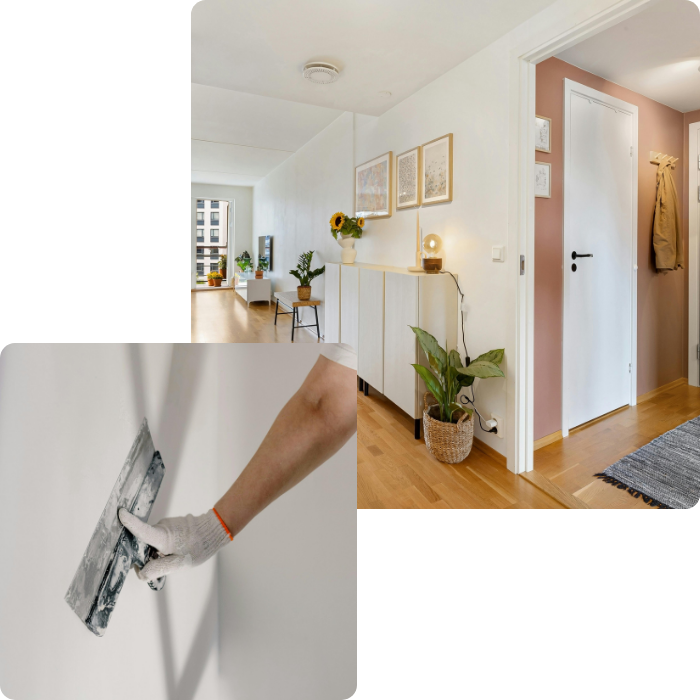 rénovation intérieure, nouvelle peinture, murs, couche primaire, peinture façade