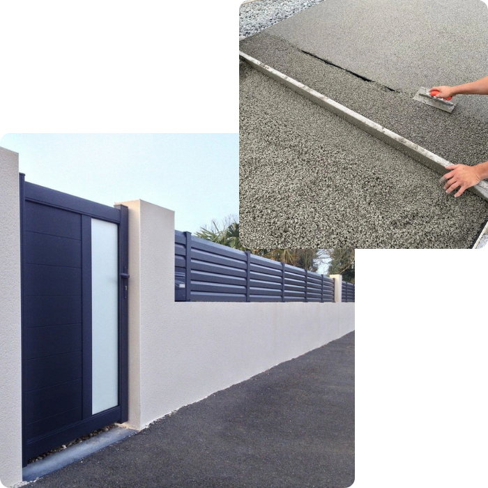 dalle béotn drainante, béton drainant, anti flaque, stagnation eau, sol, maçonnerie, 
                      aménagement sols extérieurs,