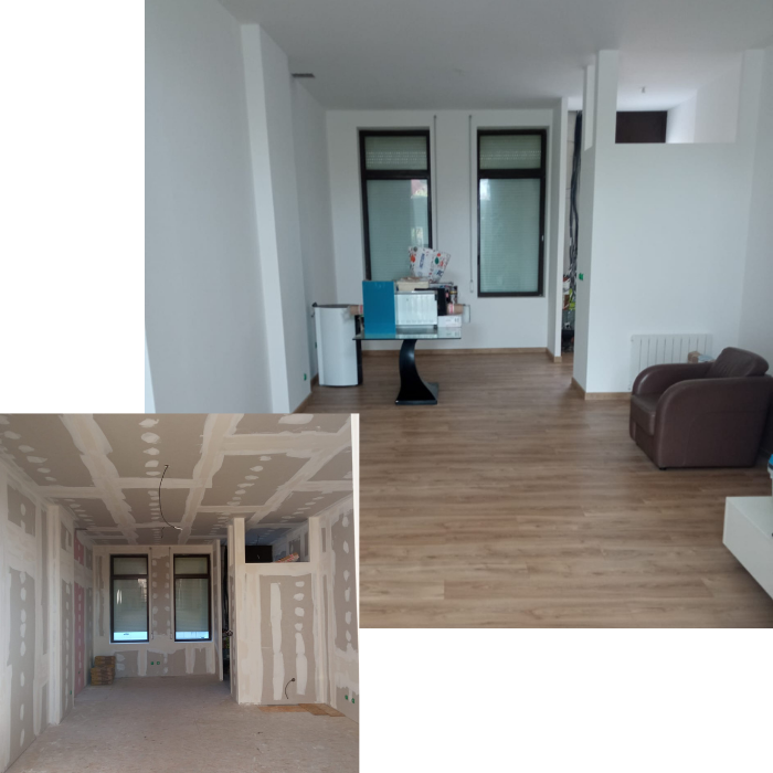 Murs, cloisons, finitions, murs sans défauts, couche primaire, peinture blanche, plafonnage, parachèvement placoplâtre