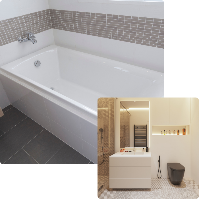 Salle de bain, sanitaires, baignoires, plomberie, électrique, meubles, miroir, installation, aménagement