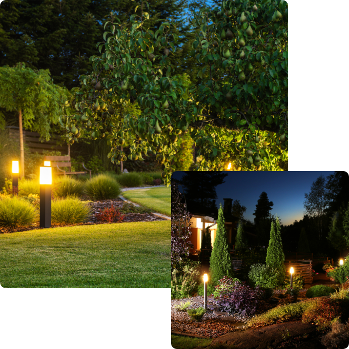 électricité, câbles, éclairages, luminaires, extérieur, jardin, spots, lampadaire, installation, prises