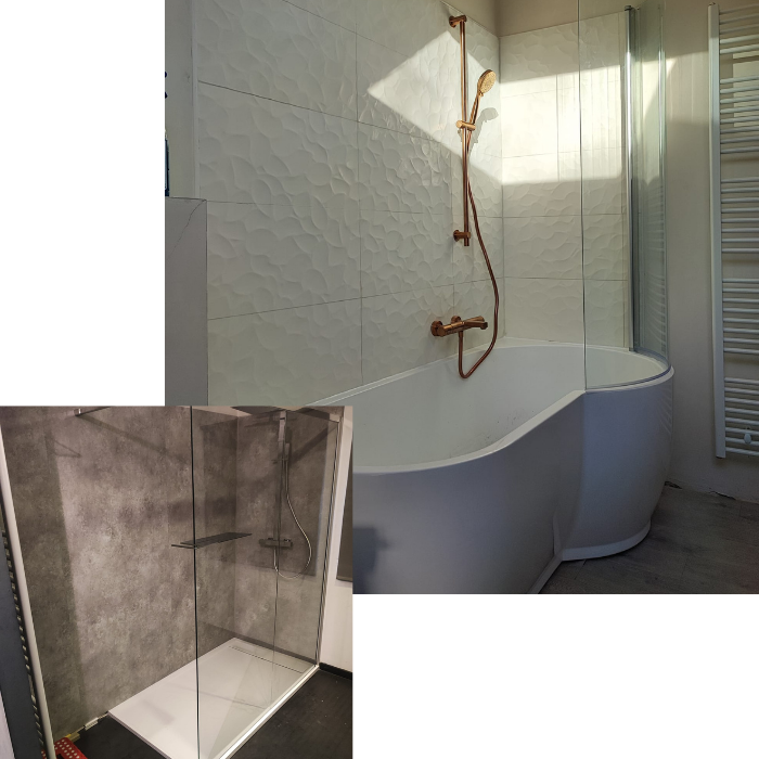 Baignoire, lavabo, toilettes, plomberie, canalisations, rénovation, douche, robinetterie, carrelage mural