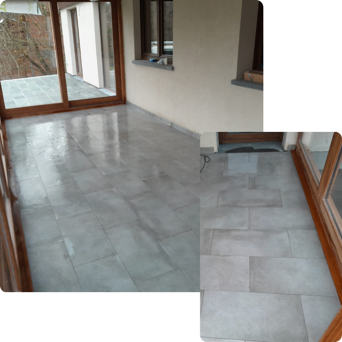 Véranda, intérieur, extérieur, carrelage, salle de bain, cuisines, sols