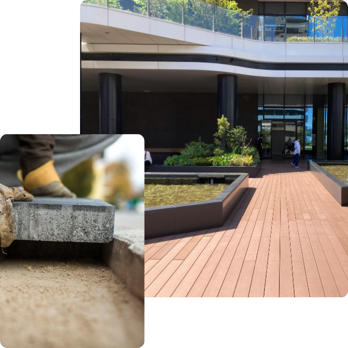 Carrelage, sols, pavage, bordures, jardin, 