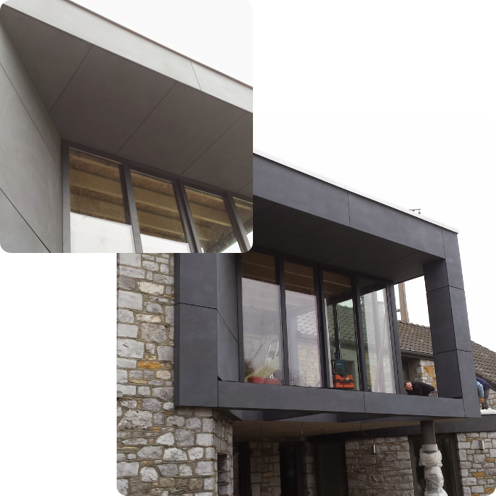 Bardage en Trespa, revêtement, façade, pignon, habillage façade