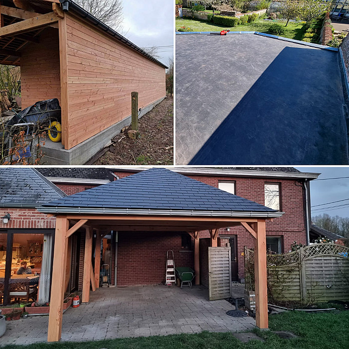 Couverture, ossature bois extérieur, charpente, charpente en bois, extension maison, chalet, terrasse en bois, carport, construction bois, annexe en bois, bardage en bois, cabanon, toitures en ardoises, toitures en tuiles, toitures en zinc, toitures métalliques, toitures plates, Ath, Soignies, Mouscron, couvreur