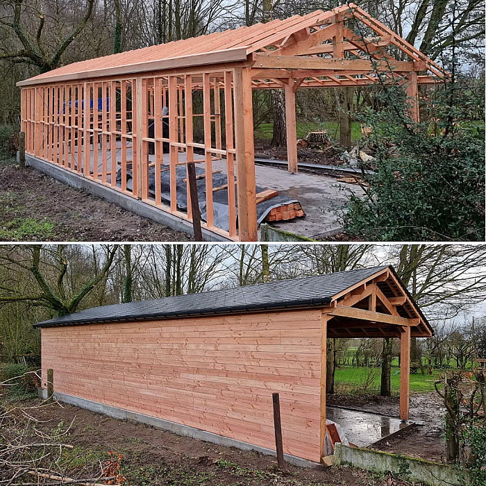 Couverture, ossature bois extérieur, charpente, charpente en bois, extension maison, chalet, terrasse en bois, carport, construction bois, annexe en bois, bardage en bois, cabanon, toitures en ardoises, toitures en tuiles, toitures en zinc, toitures métalliques, toitures plates, Ath, Soignies, Mouscron, couvreur