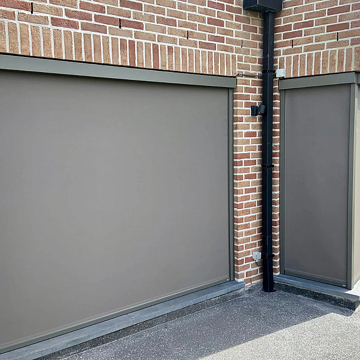 Screens, fenêtres, châssis, installation, enroulant, encastrés, extérieurs, solaires