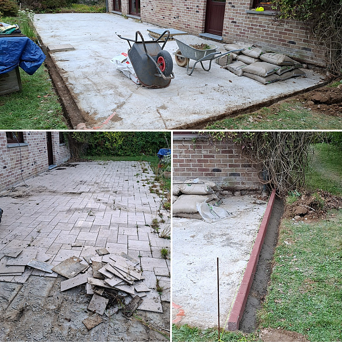 Rénovation générale, gros oeuvre, travaux de maçonnerie, Carport, chape, construction extension ou annexe, dalle de sol en béton, égouttage, terrassement, travaux de maçonnerie, Cimentage, cloisons, faux plafonds, ravalement de façade, rénovation de façade, sablage de façade, rejointoyage, Béton, carrelage extérieur, pavage, pose de parquet, aménagement extérieur, Abris de jardin, allée et abords, aménagement de jardin, clotures, escalier extérieur , étang et marre, pavage, pool house, terrasse, Tubize, Rebecq, Braine-le-Château