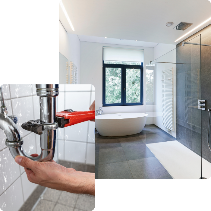 Salle de bain, sdb, sanitaire, plombeire, robinet, baignoire, douche, bac de douche, eau, boiler, chauffe-eau