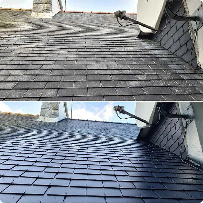 Nettoyage, toit, toiture, démoussage, mousse, décrassage, entretien toiture