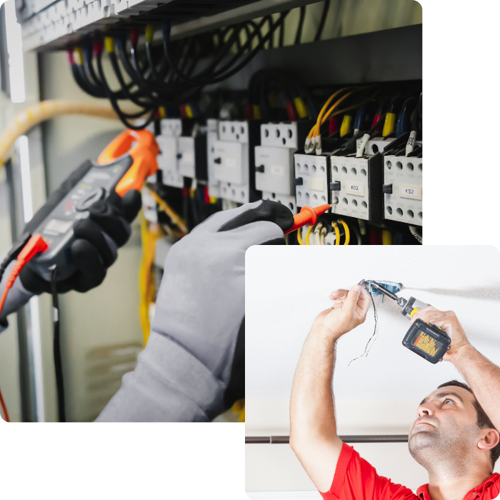 Electricien, électricité, éclairages, luminaire, installation, câbles, travaux électriques