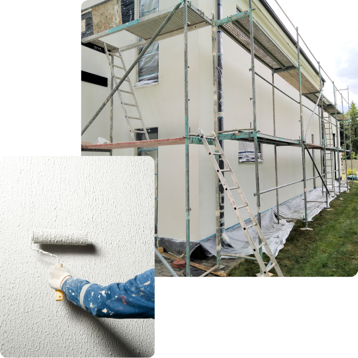 Nouvelle façade, protection, esthétique, couche, crépi, bâtiment, teintes crépis