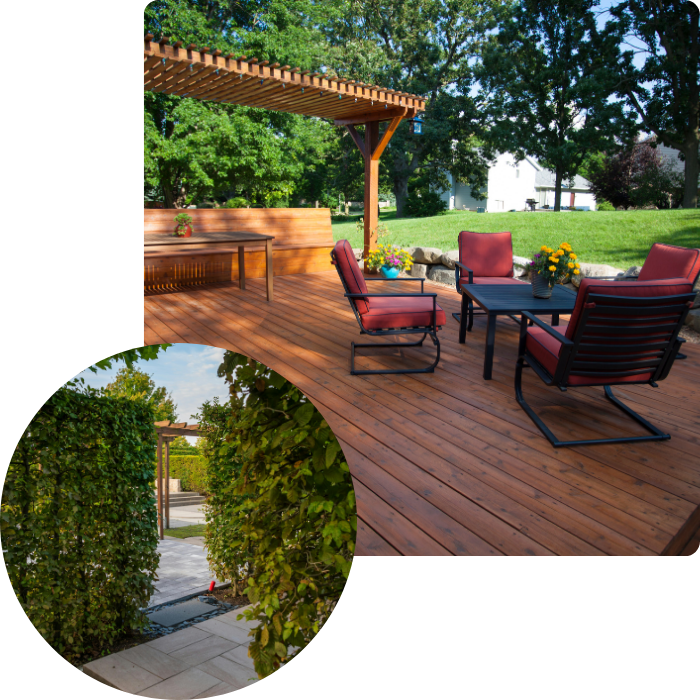 étangs, mares, bassin d'eau, paysage, terrasse, voiles ombrages, tentures solaires