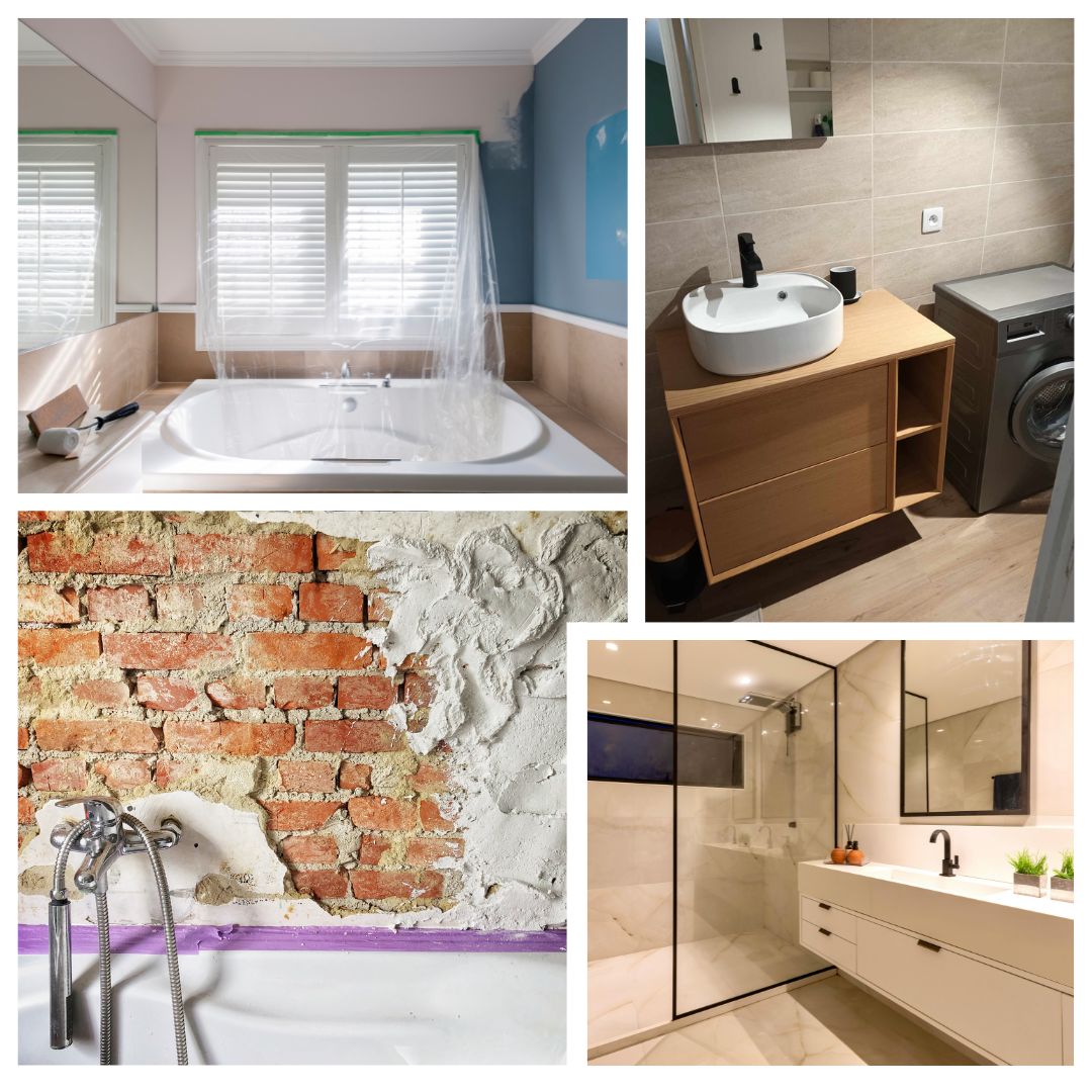 rénovation de salle de bain, chantier, douche à l’italienne