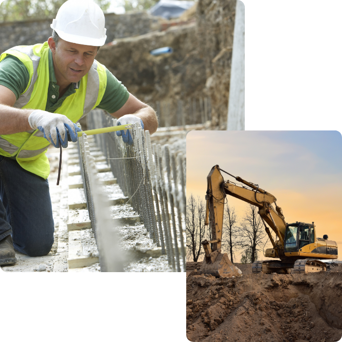 Maçon, construction, fondations, gros oeuvre, maçonnerie, béton, maison, terrassement, nivellement