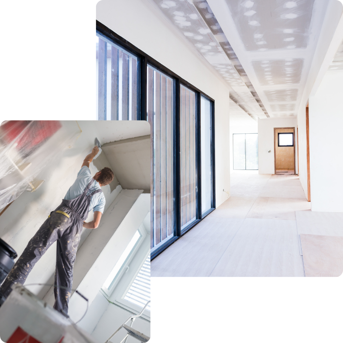 Murs, plafonds, enduit, plafonnage, fissures, lissage murs, finitions, intérieurs