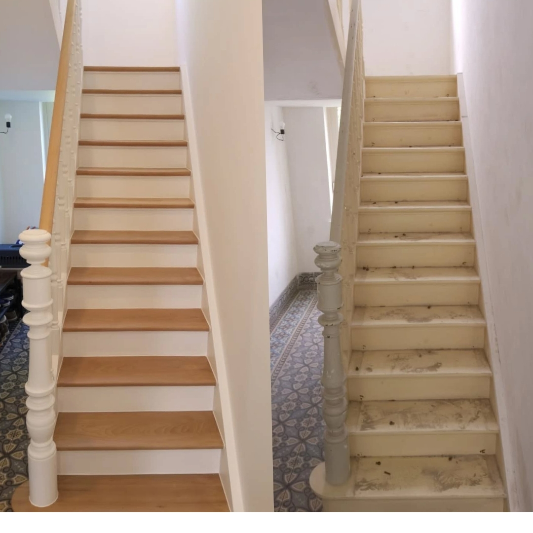 Décapage escaliers, escaliers en bois, bois brut