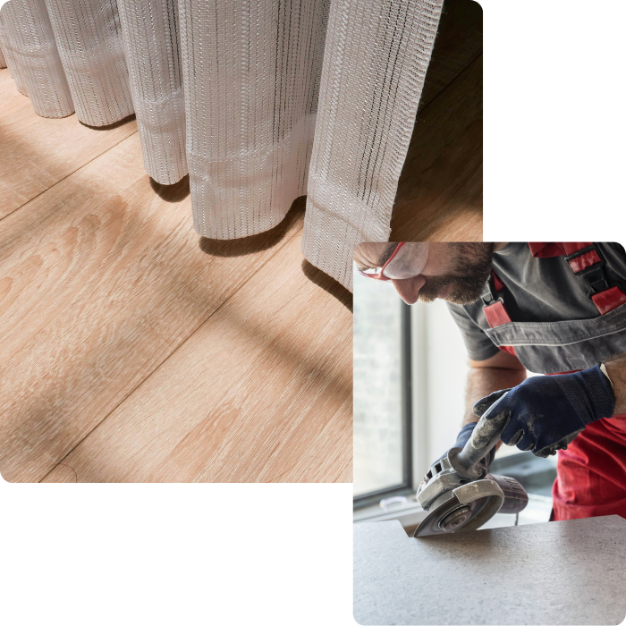 Revêtements de sols, sols en bois, parquet, carrelage, découpe, nouveaux sols, pose, semi massif