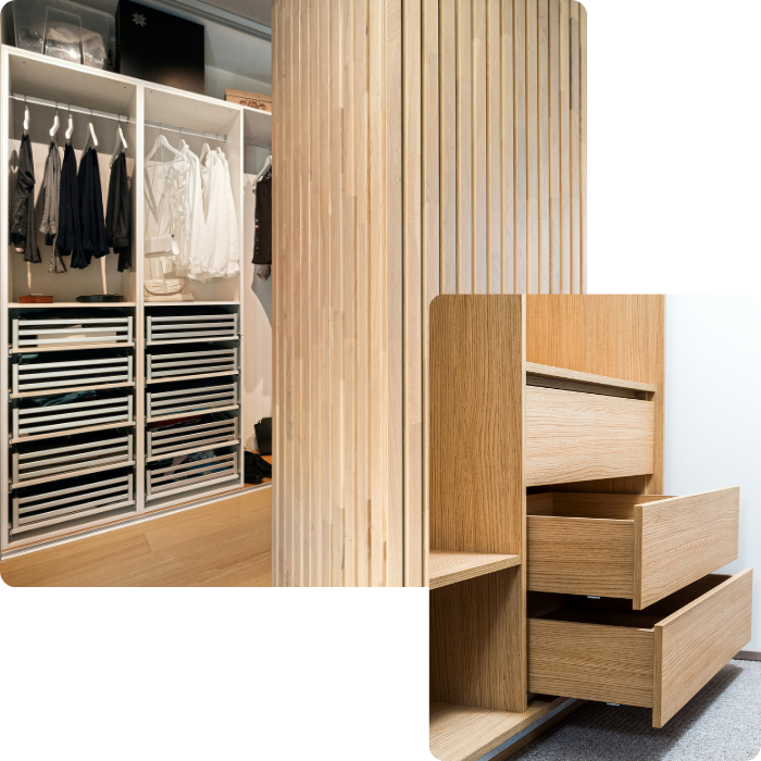 Armoire, dressing, menuiserie, étagère, tiroir, rangements