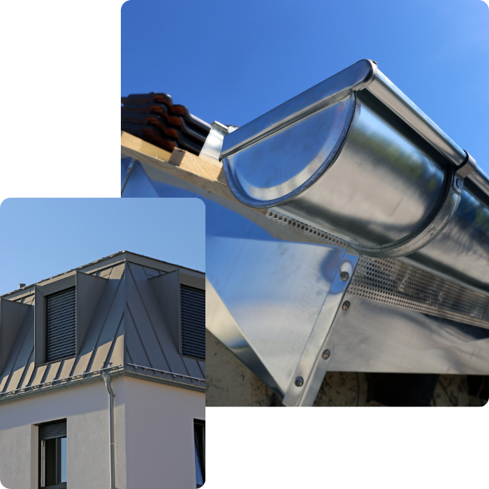 Zinc, zinguerie, gouttière, cheneaux, jonction, étanchéité, toit, toiture, corniche