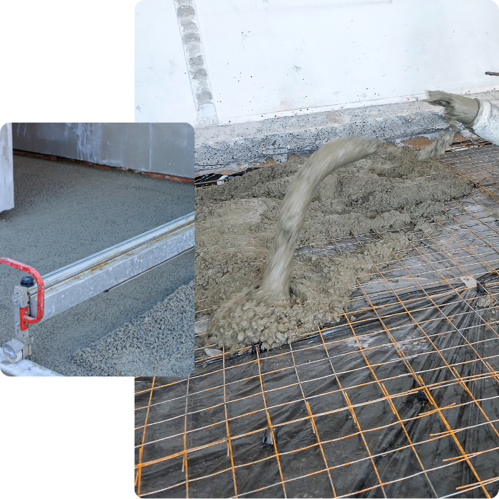 dalle, ciment, construction, coffrage, base, terrasse, garage, annexe