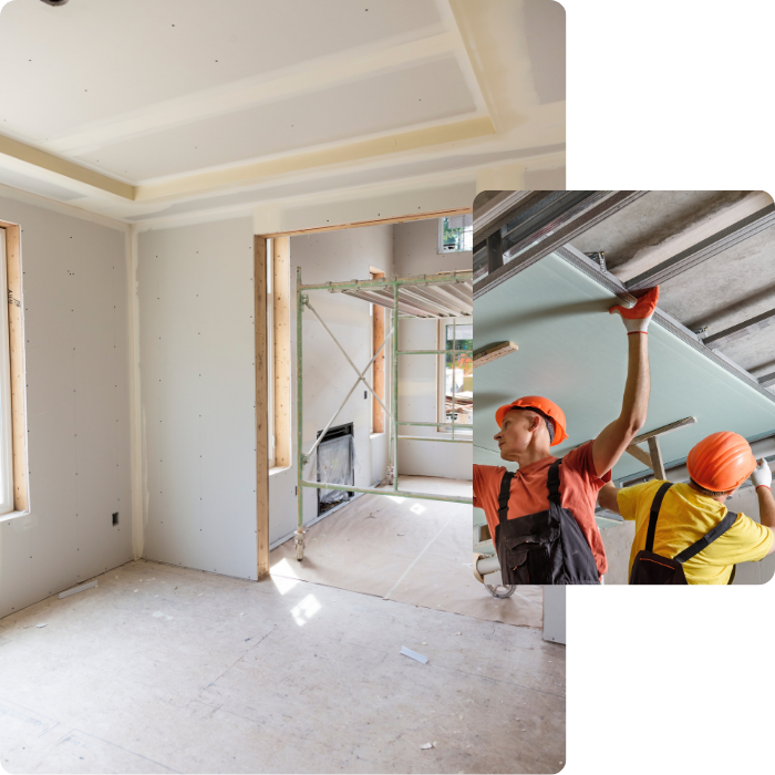 faux plafonds, cloisons, parachèvement, plâtre, murs, isolation, enduit