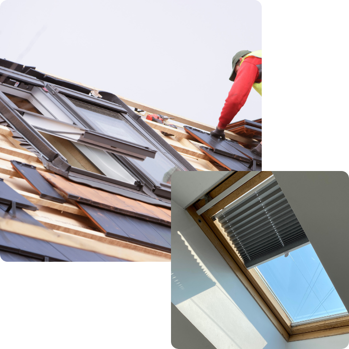 Transformation de toit, fenêtre, charpente