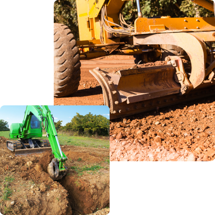 préparation sol, terrain, pelleteuse, terre, excavation, nivellement, terrassement