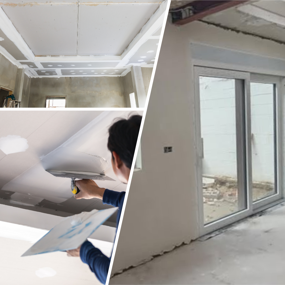 Ans, rénovation générale, plafonnage intérieur