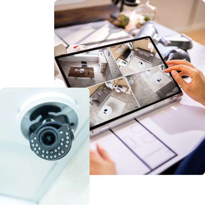 Système de sécurité, caméra, maison, installaiton, contrôle accès, gestion à distance, connecté, appareils