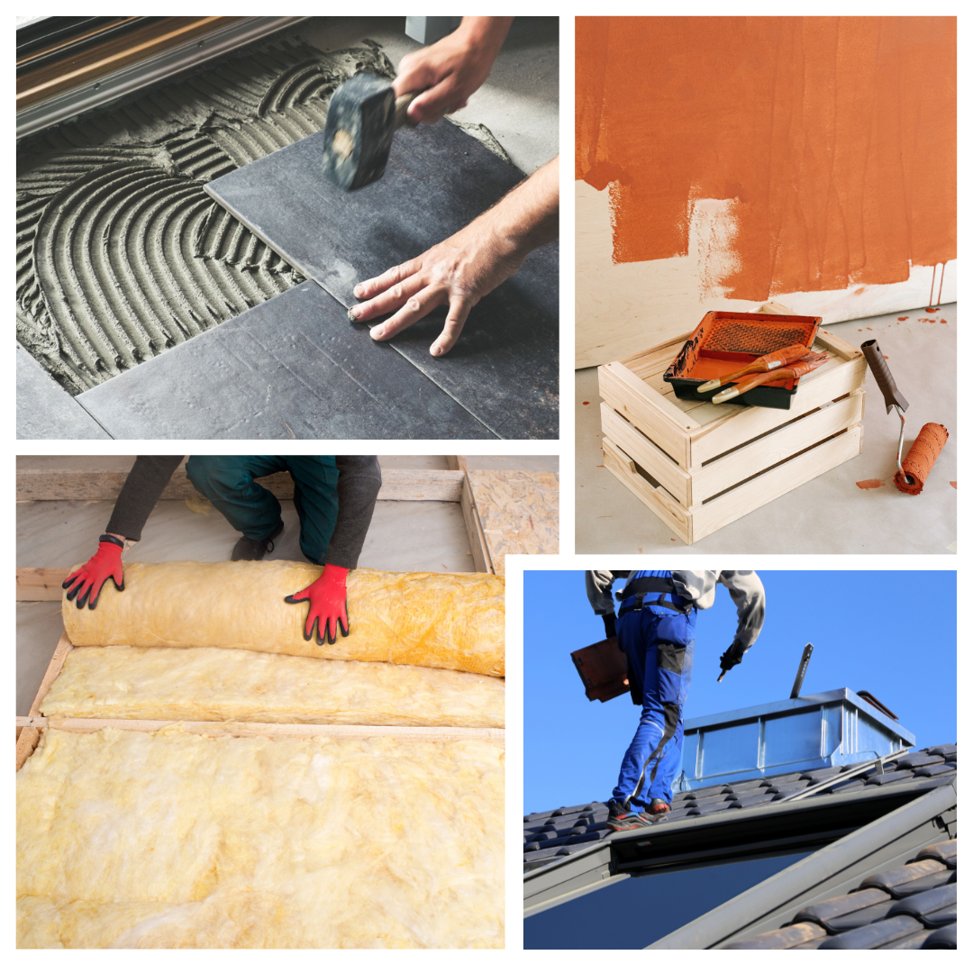 rénovation, sol, carrelage, peinture, parachèvement, plafonnage