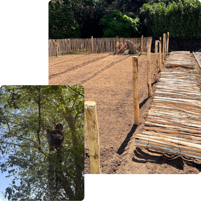 Clôtures, aménagements extérieurs, jardin, terrassement, nivellement, drainage, 
                  terrain en friche, désherbage, débrousaillage