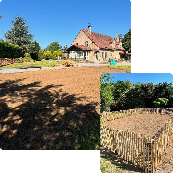 terrassement, terrain, nivellement, mise à niveau, travaux extérieurs, aménagement extérieur