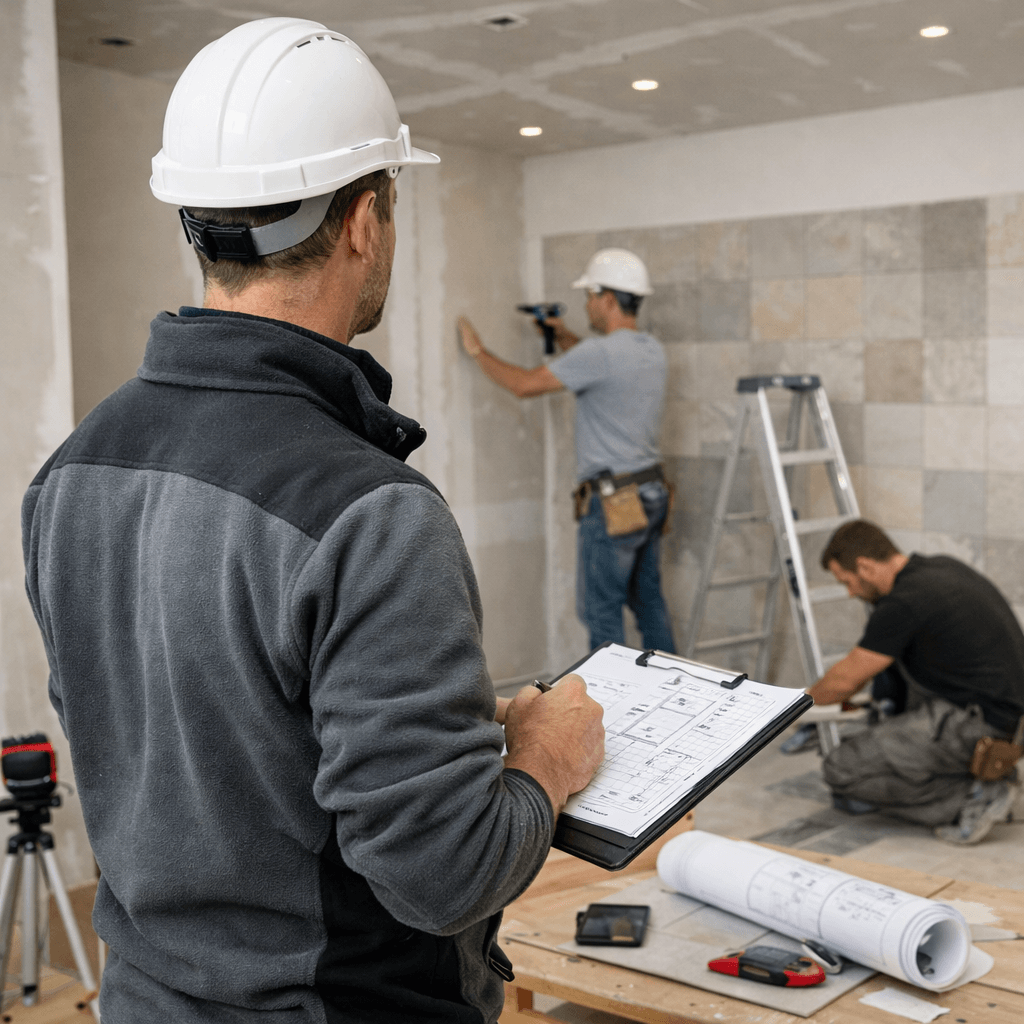 parachèvement, plafonnage, gyproc, carrelage, parquet, coordination travaux, Floreffe, Namur, Province de Namur, rénovation intérieure, finitions